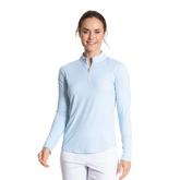 Gingham Cooling Sun Protection Quarter Zip Pull Over